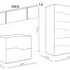 DORMITORIO REMIS CANNES BLANCO SAHARA MEDIDAS