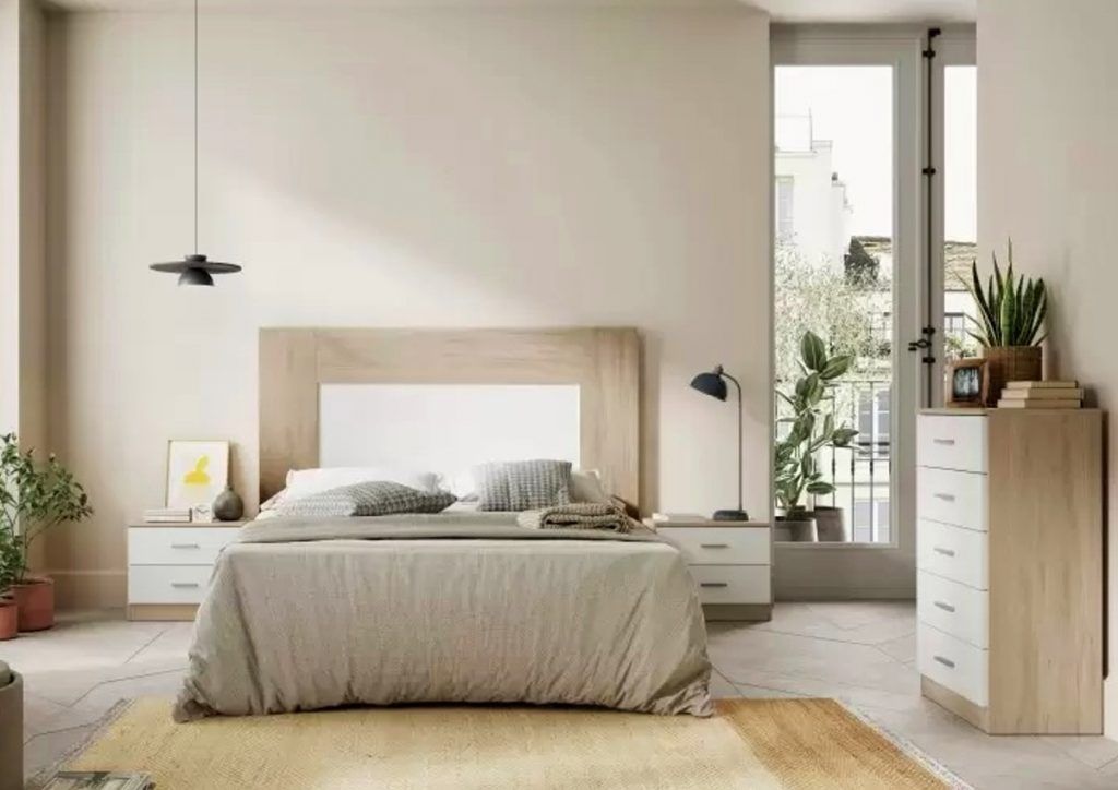 DORMITORIO MATRIMONIO LUCE COUPLE 2 CAJONES SAHARA