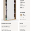 Ficha técnica Armario 2 Puertas Correderas 120 cm