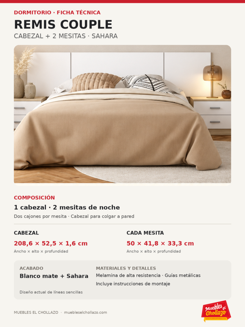 Ficha técnica Cabezal Remis Couple Sahara