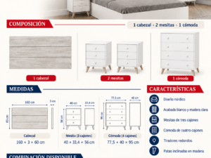 Ficha técnica Dormitorio Matrimonio Sweet