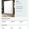 Ficha tecnica Armario 4 Puertas 4 Cajones Artico