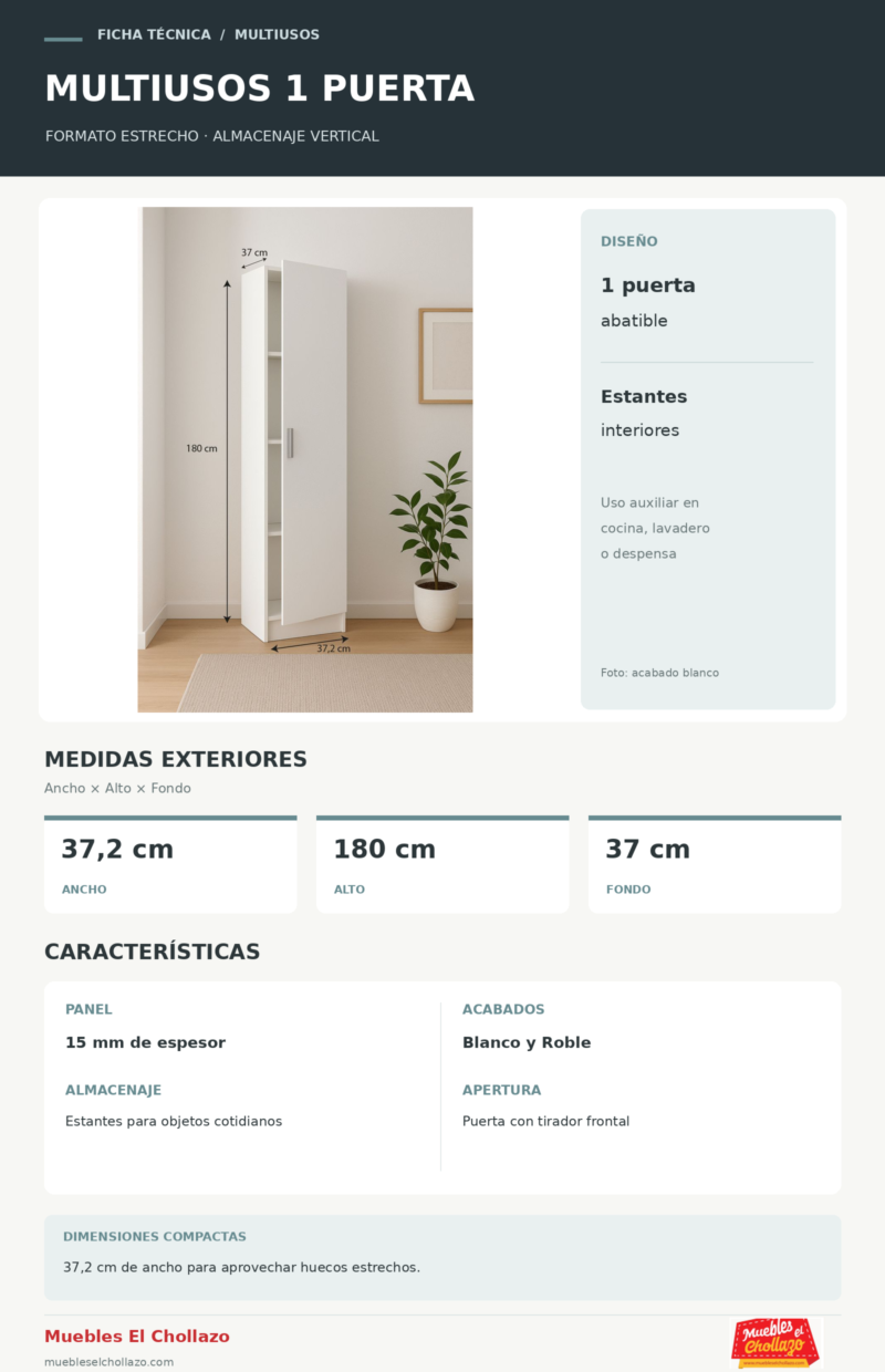 Ficha tecnica Armario Multiusos 1 Puerta