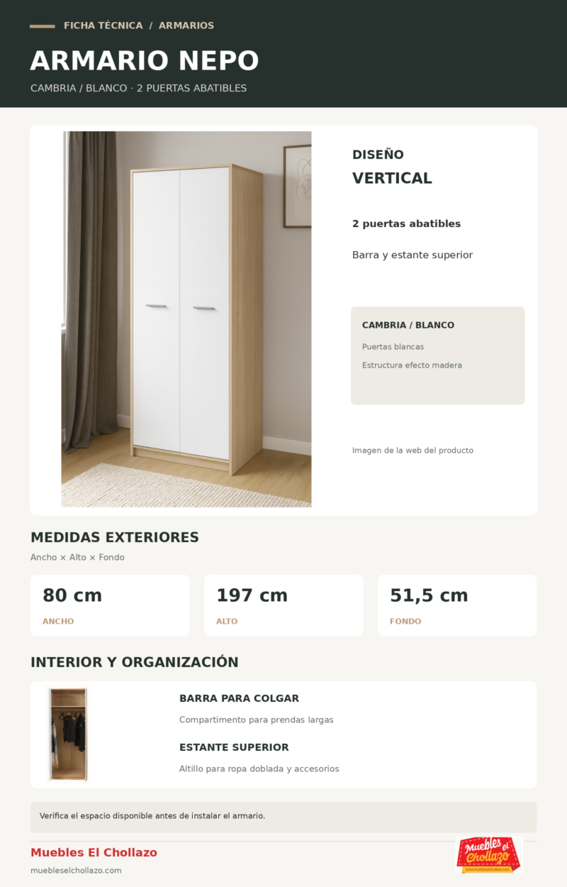 Ficha tecnica Armario Nepo