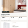 Ficha tecnica Armario Roma 4 Puertas 2 Cajones