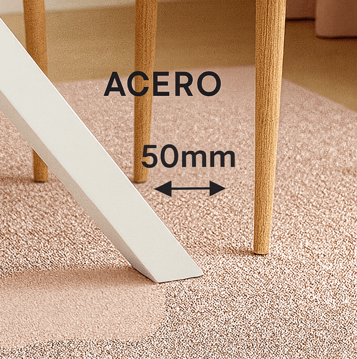 MESA STACY ROBLE OVAL BLANCO TAPA MELAMINA 1400x800x750mm