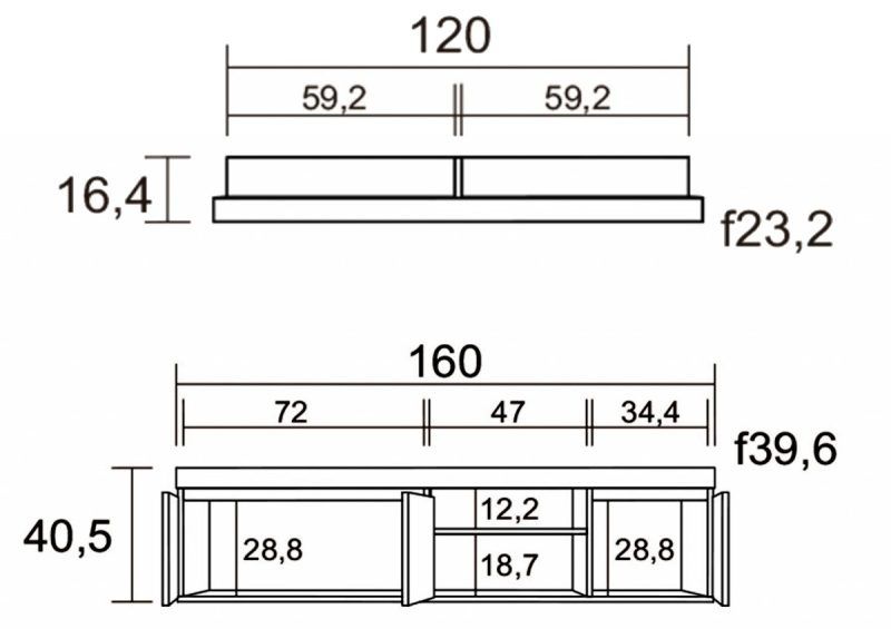 MUEBLE TV + ESTANTERIA ELIS 1.60 MEDIDAS