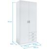 armario roma blanco 2 puertas 3 cajones 216x100x53 cm (4)