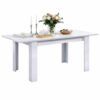 mesa comedor extensible blanco mate 140 190x90