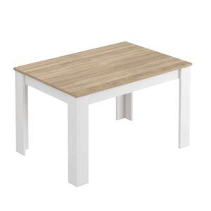 mesa comedor extensible color blanco y roble 140 190 cm (1)