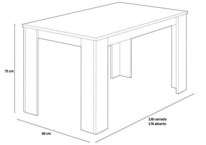 mesa mira extensible medidas