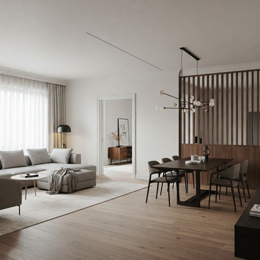 salón rectangular dos ambientes