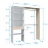 vestidor 2 barras 1 cajon color roble y blanco 187x158x40cm (3)
